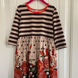 Penelope Plumm Fall Floral Polka Dot Dress - Girls size 6